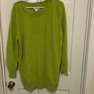 Belle by Kim Gravel Lime Green Crewneck Sweater